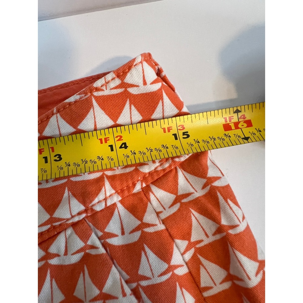Old Navy Womens Orange White Sailboat Print Chino Shorts Size 4 Nautical Summer - Picture 6 of 6